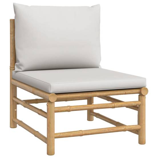 ComfortXL - Ensemble Canapé Jardin Bambou 4 pcs Coussins Gris Clair Modulaire – ComfortXL Outdoor Living - Image 5