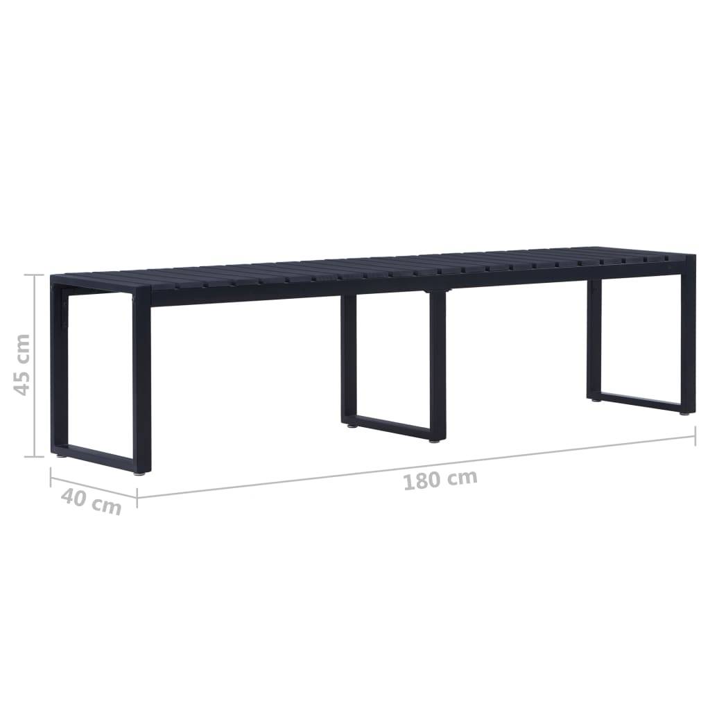PANGIVO - Banc de jardin PS et fer noir 180 x 40 x 45 cm - PANGIVO - Image 5