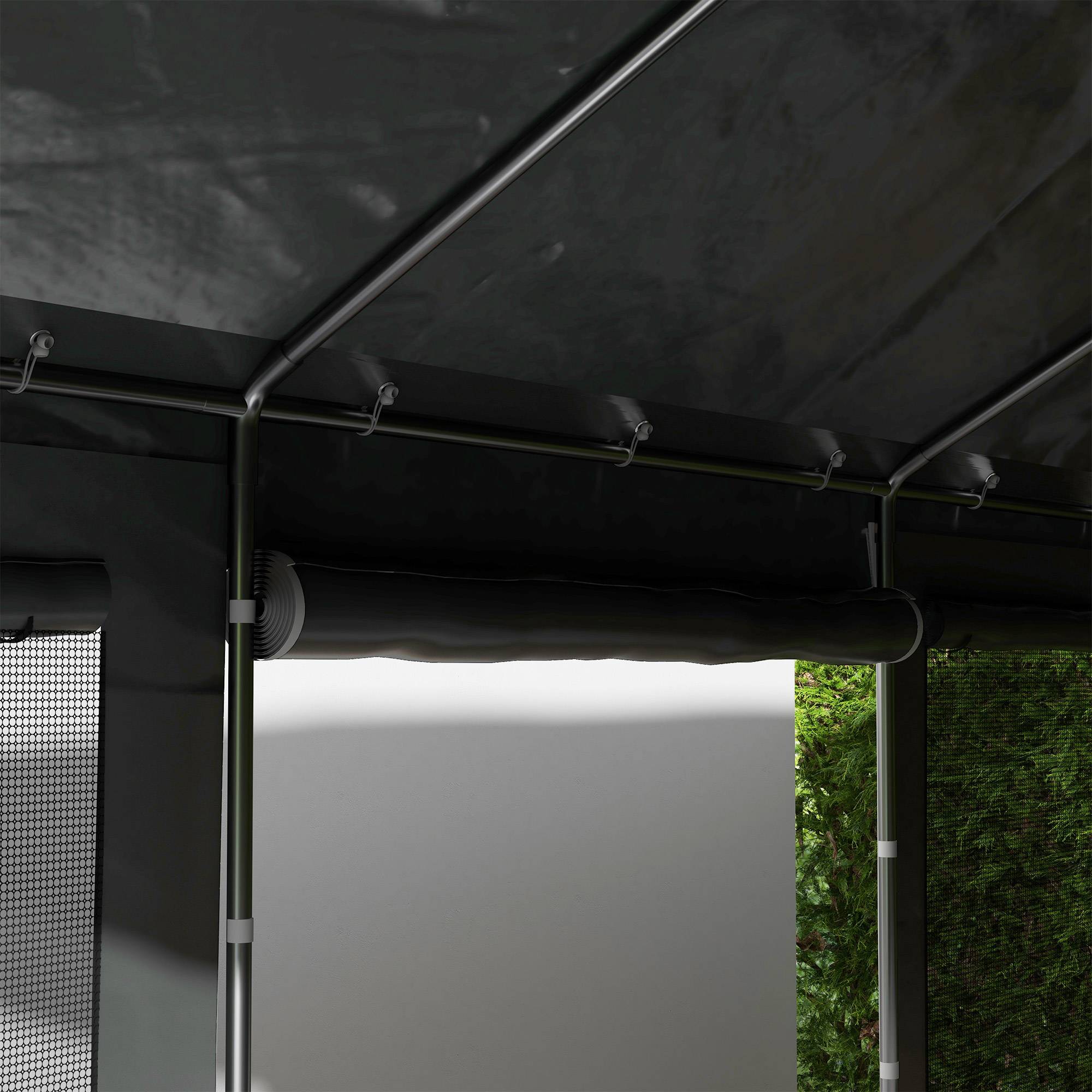 Tente de Réception Acier Fêtes et Garage Hauteur Réglable 6x3m Gris Foncé - ComfortXL Outdoor Living - Image 10