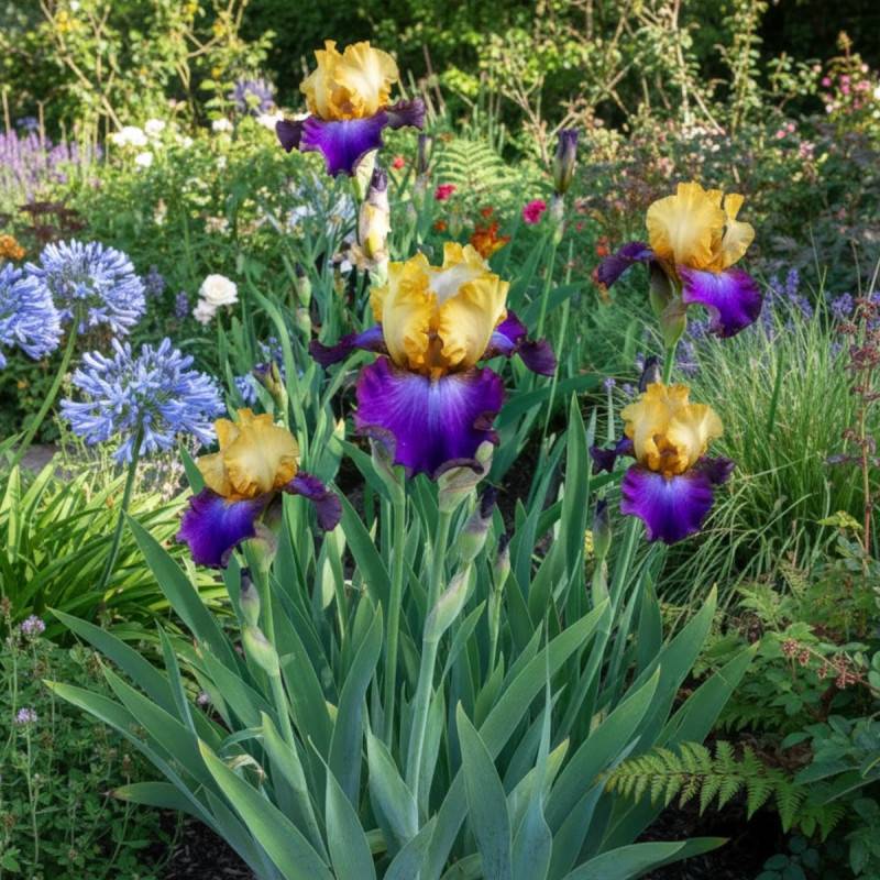 Iris des jardins Bold Accent à fleurs Jaune/Bleue - feuillage Caduc - Godet - 5/20 cm