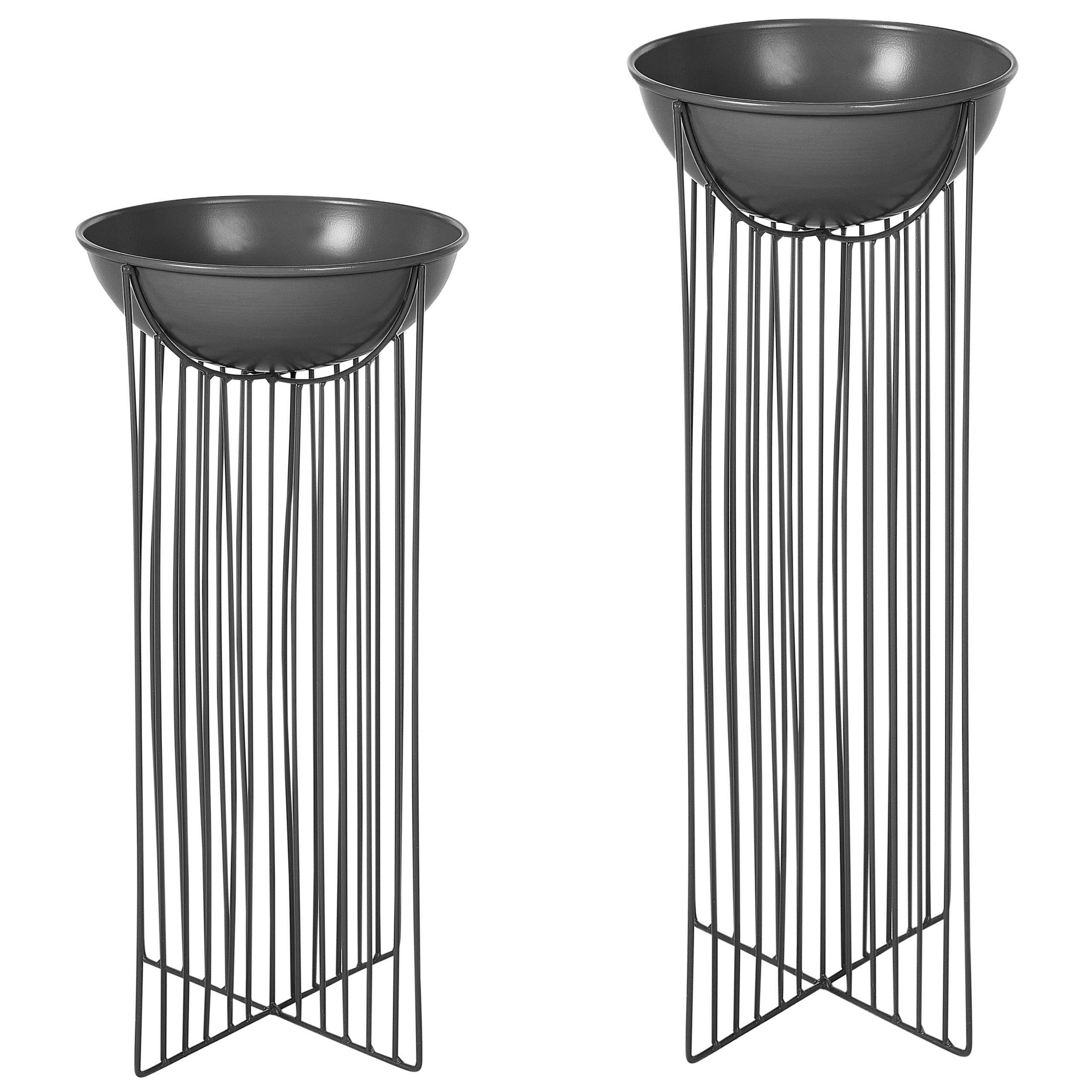 Cache-pot d'intérieur Métal Noir FICARIA - Beliani - Image 1