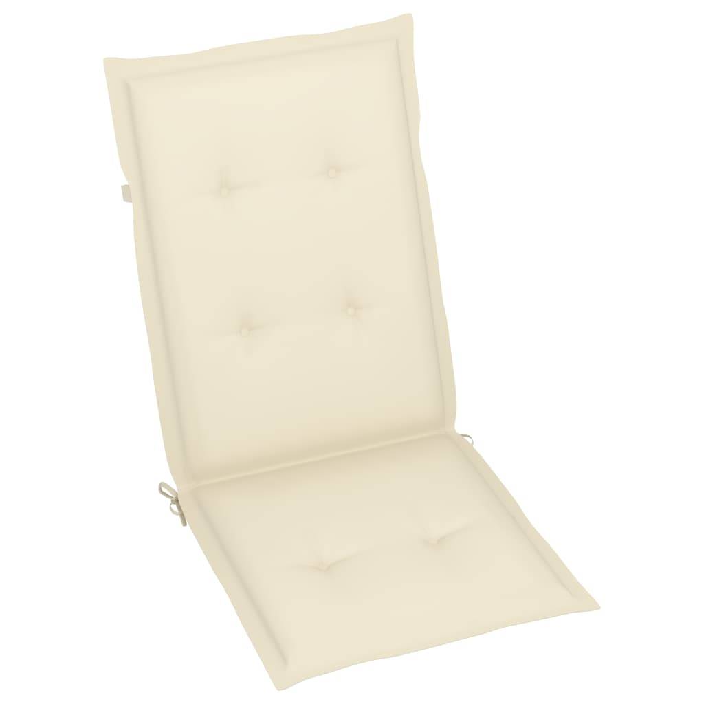Chaises de jardin en teck massif avec coussins crème 57 x 71.5 x 100 cm - PANGIVO - Image 7