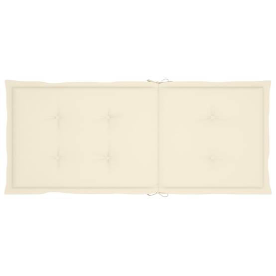 Chaises de jardin en teck massif avec coussins crème 57 x 71.5 x 100 cm - PANGIVO - Image 8