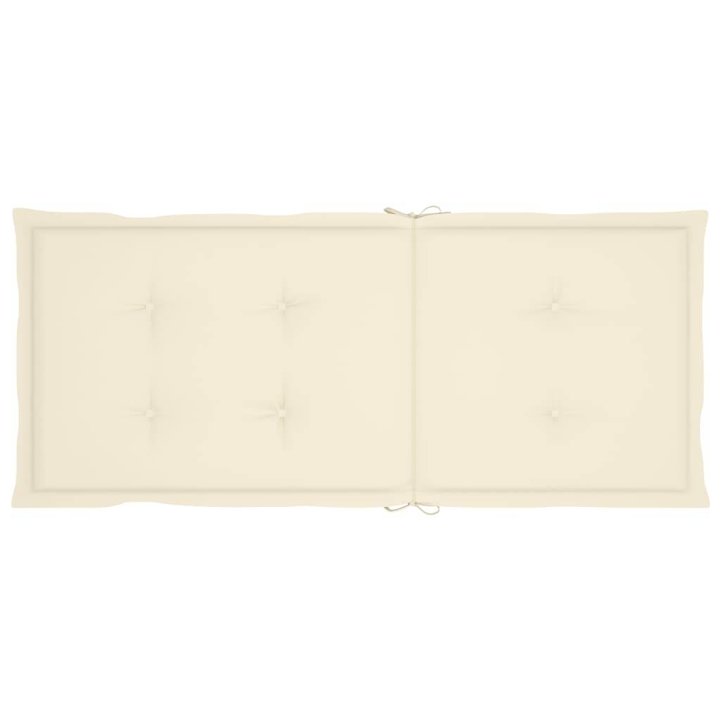 Chaises de jardin en teck massif avec coussins crème 57 x 71.5 x 100 cm - PANGIVO - Image 8