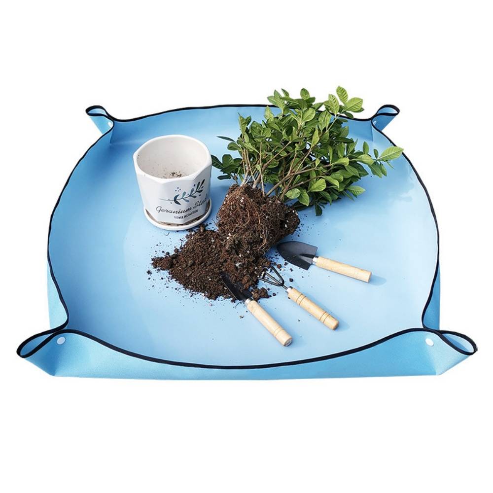 Tapis de Rempotage Bleu 32x32 cm - Protection Anti-Déversement pour Plantation et Transplantation - Lytech