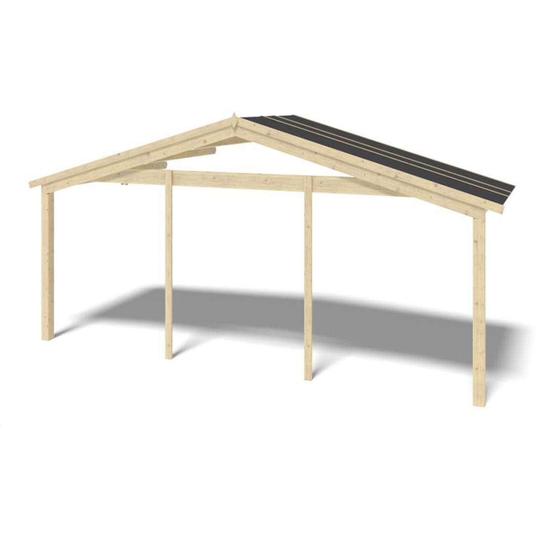 Altanka - Abri de jardin en bois - 6x6 m + terrasse avec balustrade et avant-toit en bois - 48 m2 - DOM749+DOM553+DOM555+POD04 - ALTANKA - Image 8
