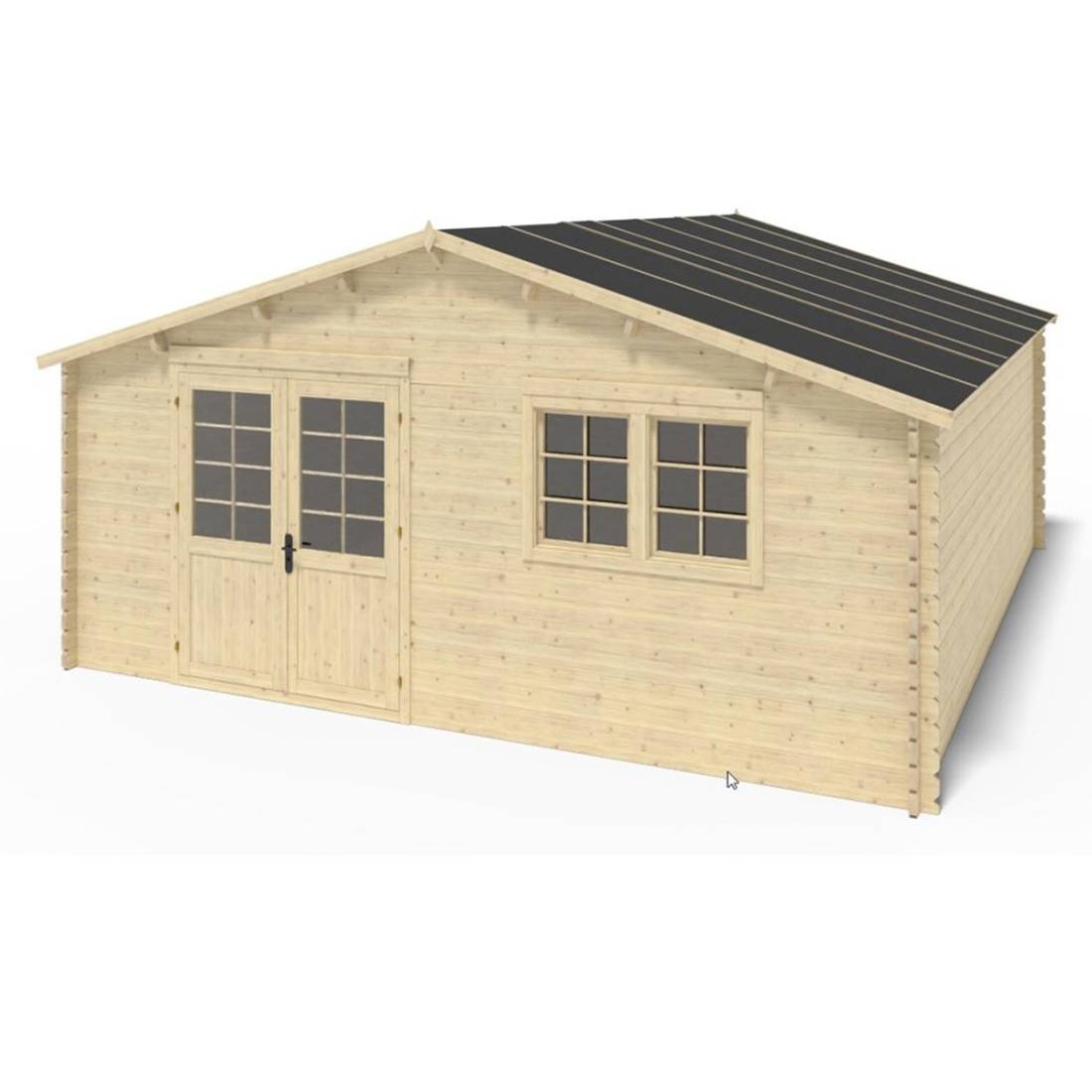 Altanka - Abri de jardin en bois - 6x6 m + terrasse avec balustrade et avant-toit en bois - 48 m2 - DOM749+DOM553+DOM555+POD04 - ALTANKA - Image 10