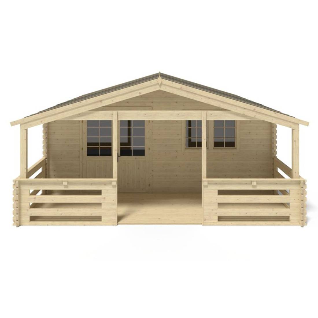 Altanka - Abri de jardin en bois - 6x6 m + terrasse avec balustrade et avant-toit en bois - 48 m2 - DOM749+DOM553+DOM555+POD04 - ALTANKA - Image 2