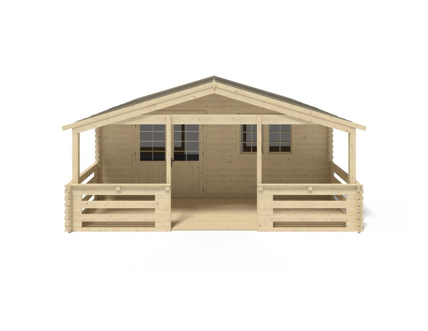 Altanka - Abri de jardin en bois - 6x6 m + terrasse avec balustrade et avant-toit en bois - 48 m2 - DOM749+DOM553+DOM555+POD04 - ALTANKA - Image 6