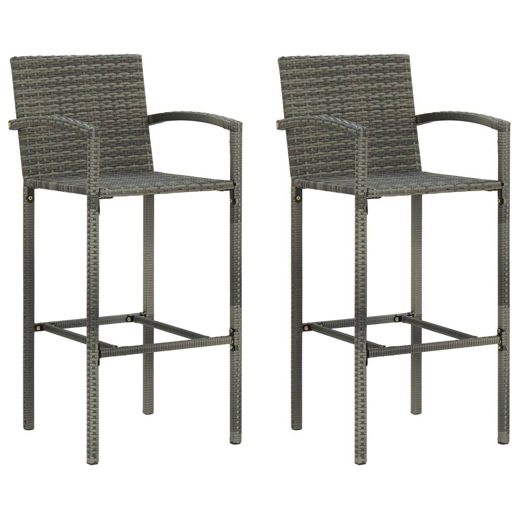 Helloshop26 - Ensemble de bar de jardin 3 pièces gris - Image 4