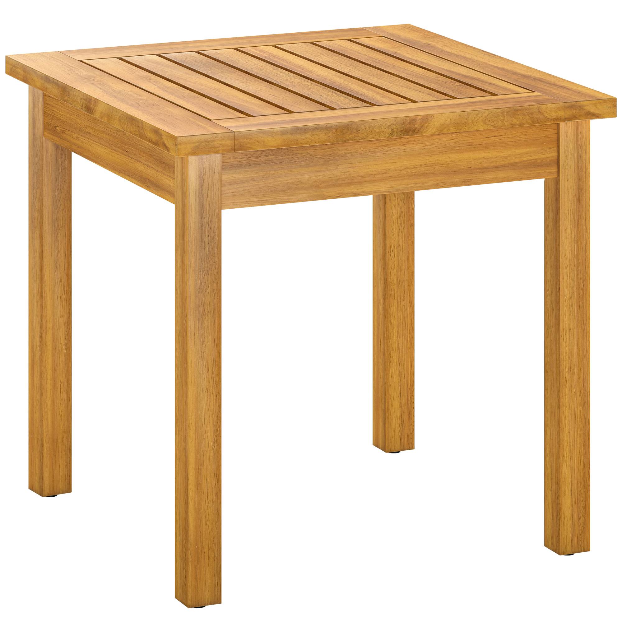ComfortXL - Table d’appoint jardin acacia naturel 48 x 48 cm balcon terrasse pieds réglables - ComfortXL Outdoor Living