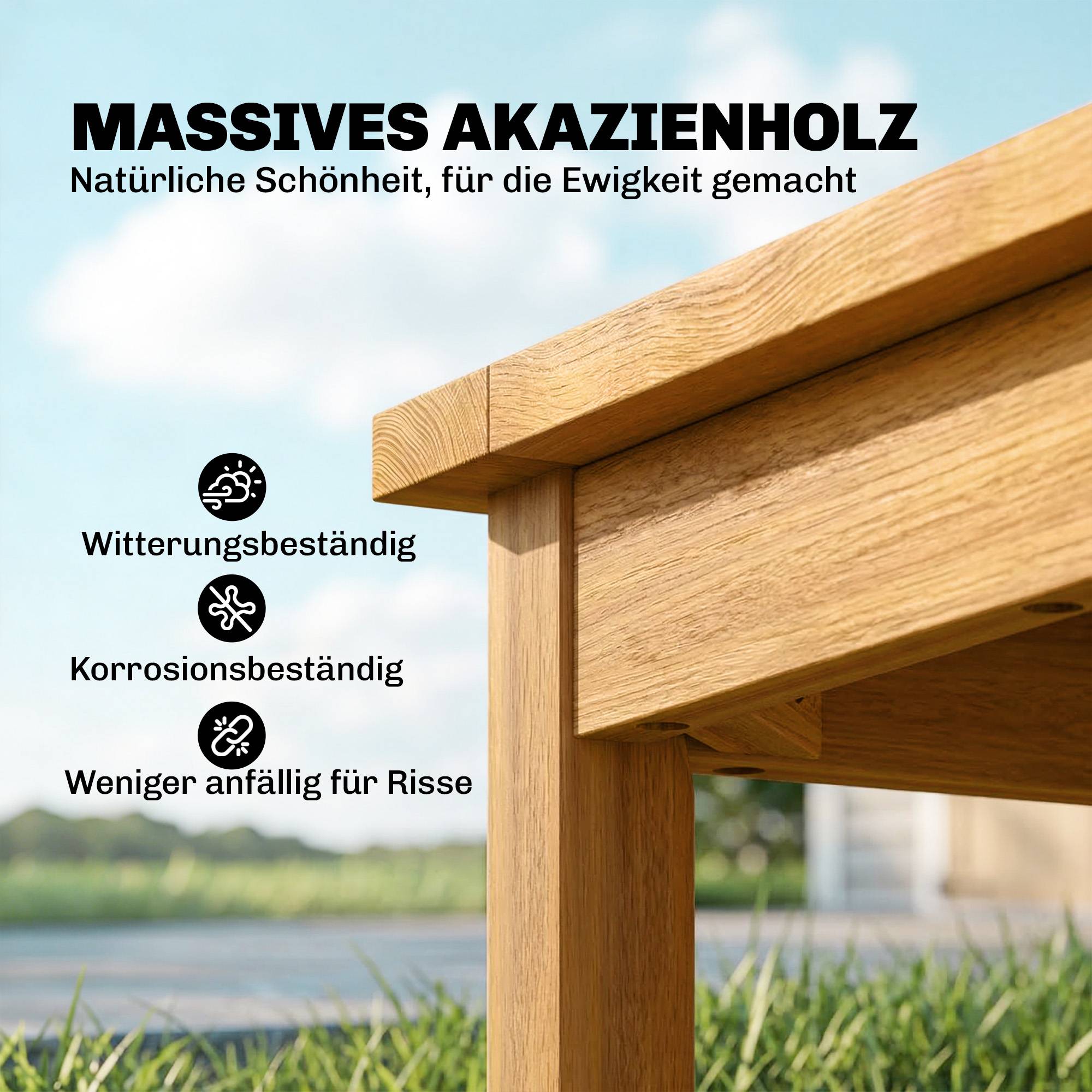 ComfortXL - Table d’appoint jardin acacia naturel 48 x 48 cm balcon terrasse pieds réglables - ComfortXL Outdoor Living - Image 6
