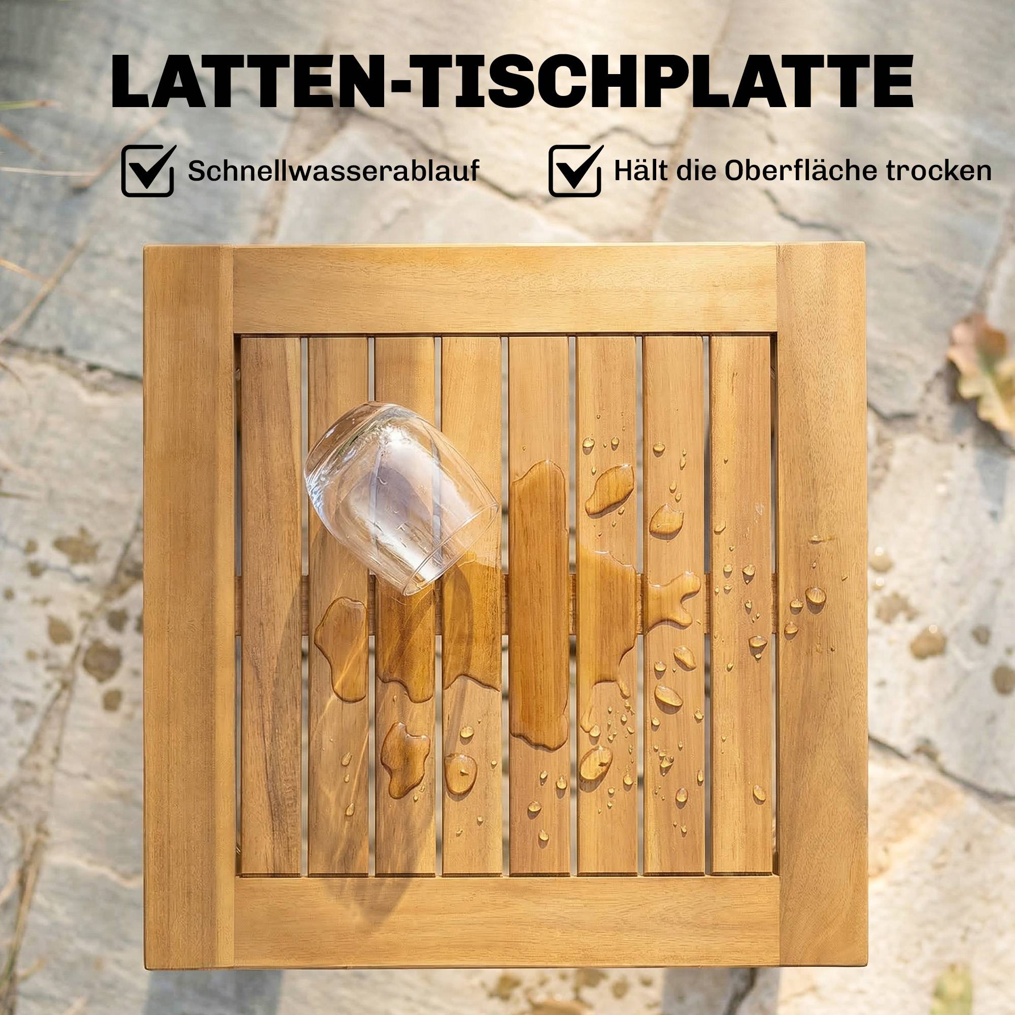 ComfortXL - Table d’appoint jardin acacia naturel 48 x 48 cm balcon terrasse pieds réglables - ComfortXL Outdoor Living - Image 7
