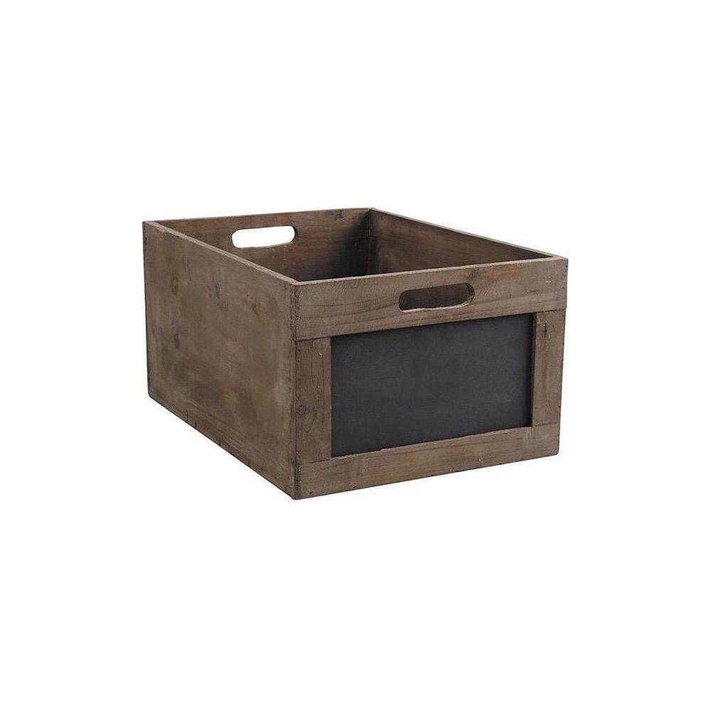 Aubry Gaspard - Caisse de rangement en bois avec ardoise 35 x 23 x 17,5 cm - Image 2