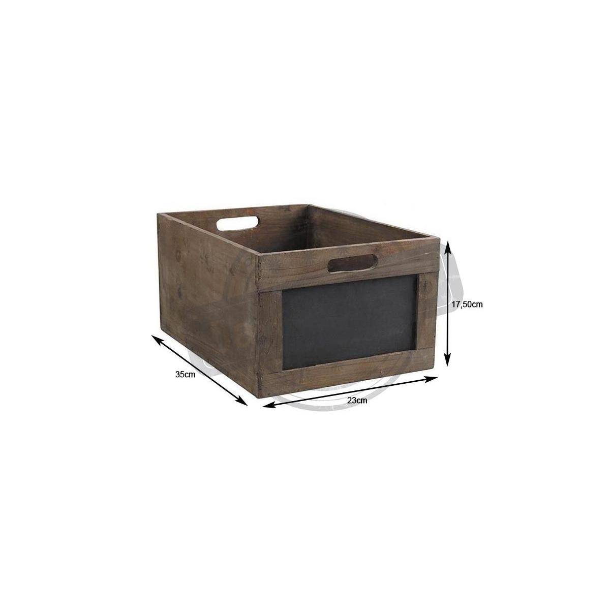Aubry Gaspard - Caisse de rangement en bois avec ardoise 35 x 23 x 17,5 cm - Image 1
