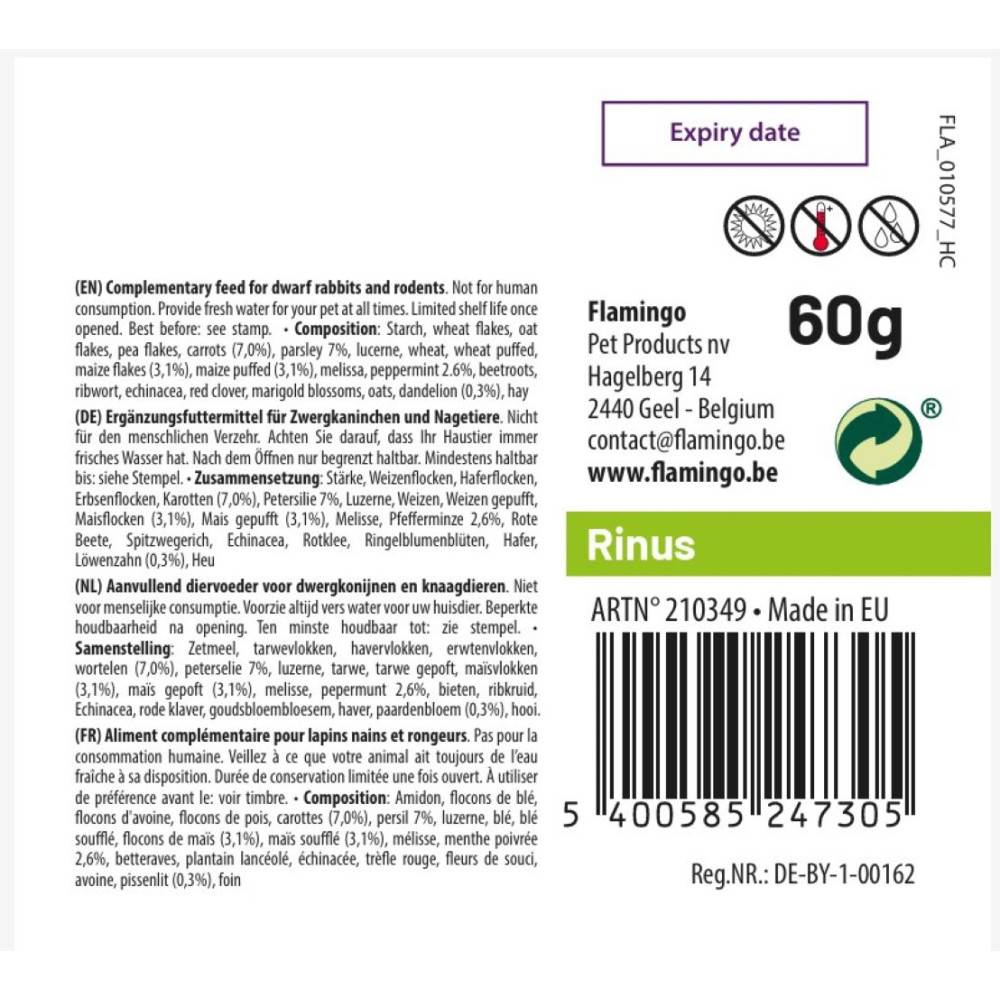 Flamingo - Friandises Balle d'herbes 60 g pour rongeur - Image 3