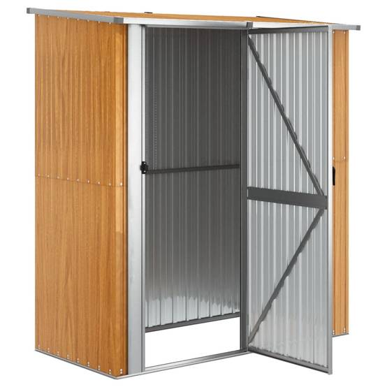 Abri de jardin 1.75m² Cabane de jardin Abri de stockage - 180,5x97x209,5 cm acier galvanisé aspect bois MP11 MAISON CHIC - Image 4