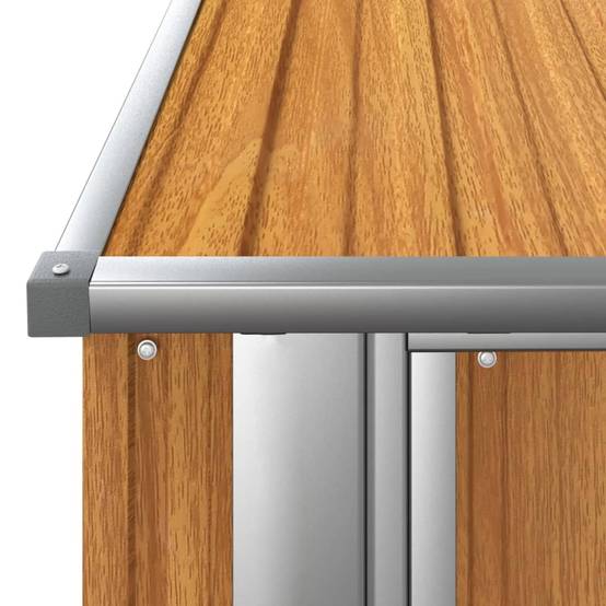 Abri de jardin 1.75m² Cabane de jardin Abri de stockage - 180,5x97x209,5 cm acier galvanisé aspect bois MP11 MAISON CHIC - Image 5