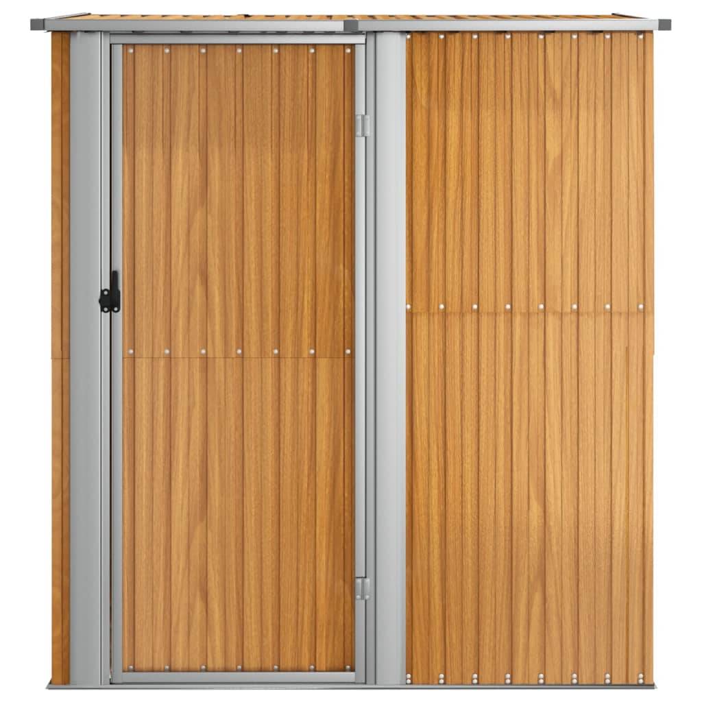 Abri de jardin 1.75m² Cabane de jardin Abri de stockage - 180,5x97x209,5 cm acier galvanisé aspect bois MP11 MAISON CHIC - Image 3