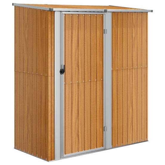 Abri de jardin 1.75m² Cabane de jardin Abri de stockage - 180,5x97x209,5 cm acier galvanisé aspect bois MP11 MAISON CHIC - Image 1