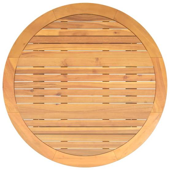 ComfortXL - Table de Jardin Ronde 110cm Noire pour 4 à 5 Personnes, Résine Tressée et Plateau Bois d'Acacia – ComfortXL Outdoor Living - Image 9