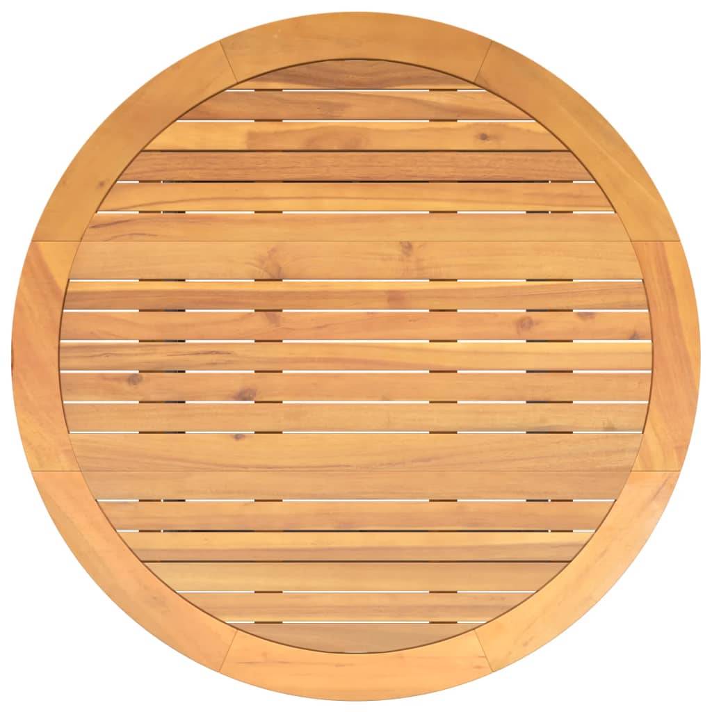 ComfortXL - Table de Jardin Ronde 110cm Noire pour 4 à 5 Personnes, Résine Tressée et Plateau Bois d'Acacia – ComfortXL Outdoor Living - Image 9