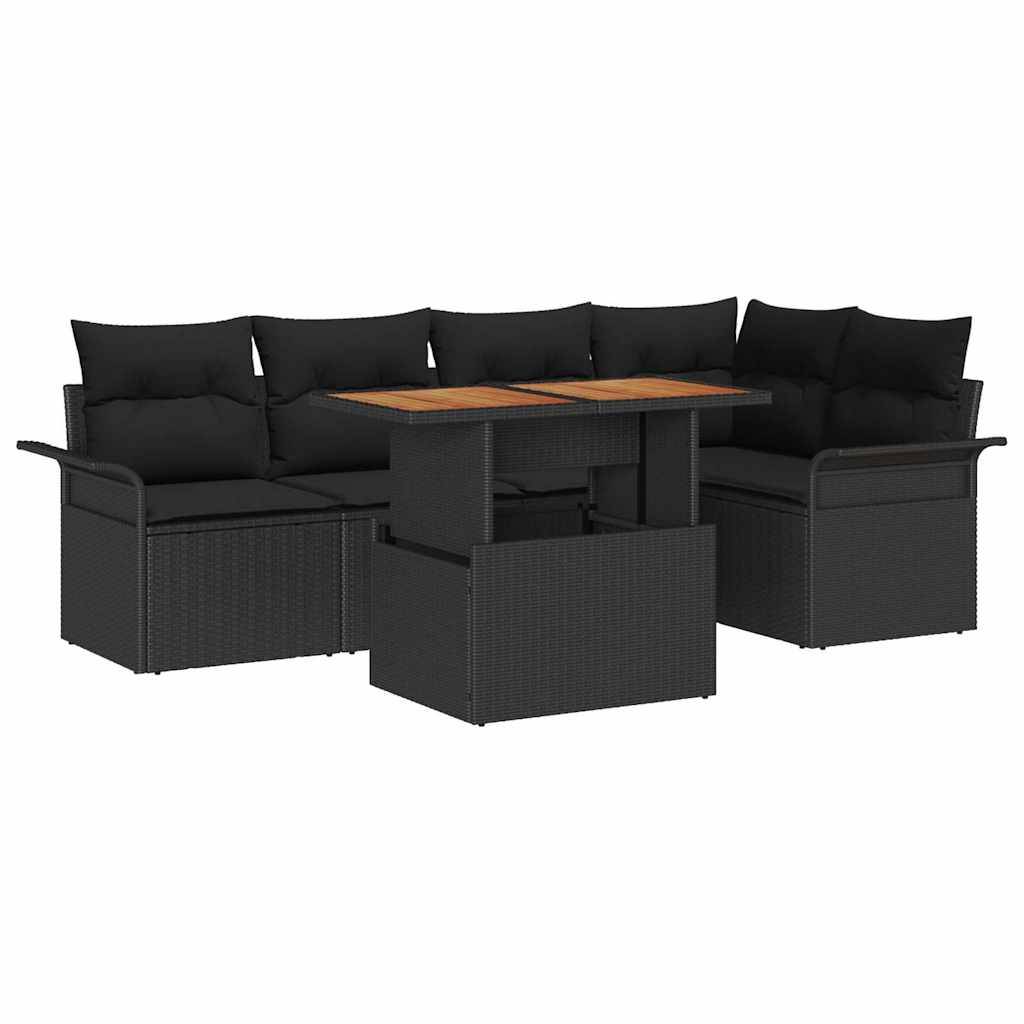 ComfortXL - Salon de jardin d'angle 6 pcs Poly rotin avec rangement intégré Noir – ComfortXL Outdoor Living - Image 2
