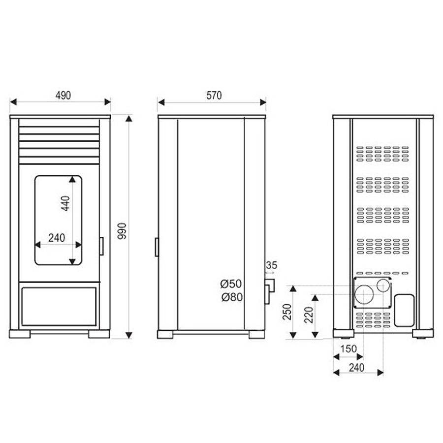 Supra - Poêle à granulés de bois 7kw blanc LENI 7 ACCESS CONTROL BLANC Supra - Image 4
