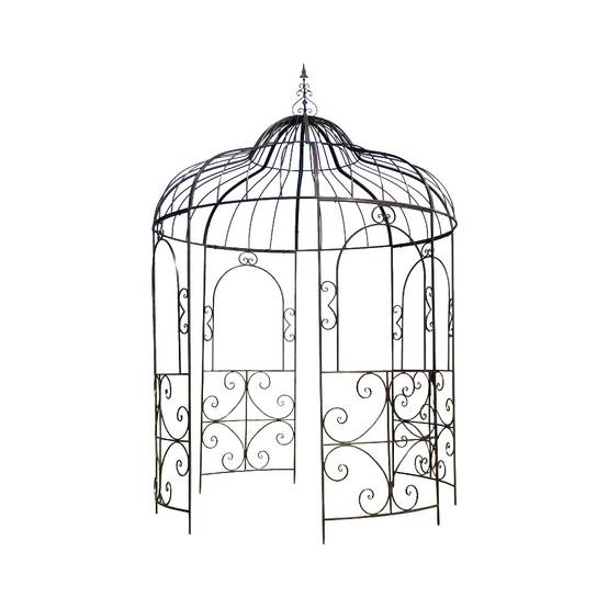 Chemin De Campagne - Gloriette gazebo tonnelle kiosque abri jardin fer marron 216x330 cm Chemin de campagne - Image 1