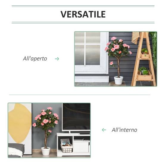 ComfortXL - Rosier artificiel 21 fleurs PE 90 cm rose intérieur extérieur avec pot stable sans entretien - ComfortXL Outdoor Living - Image 6
