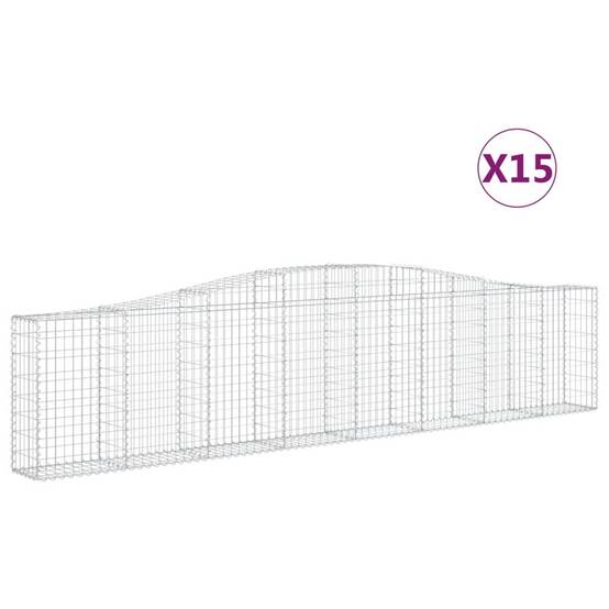 Vidaxl - Paniers à gabions arqués 15 pcs 400x30x80/100 cm Fer galvanisé vidaXL 3145822 - Image 2