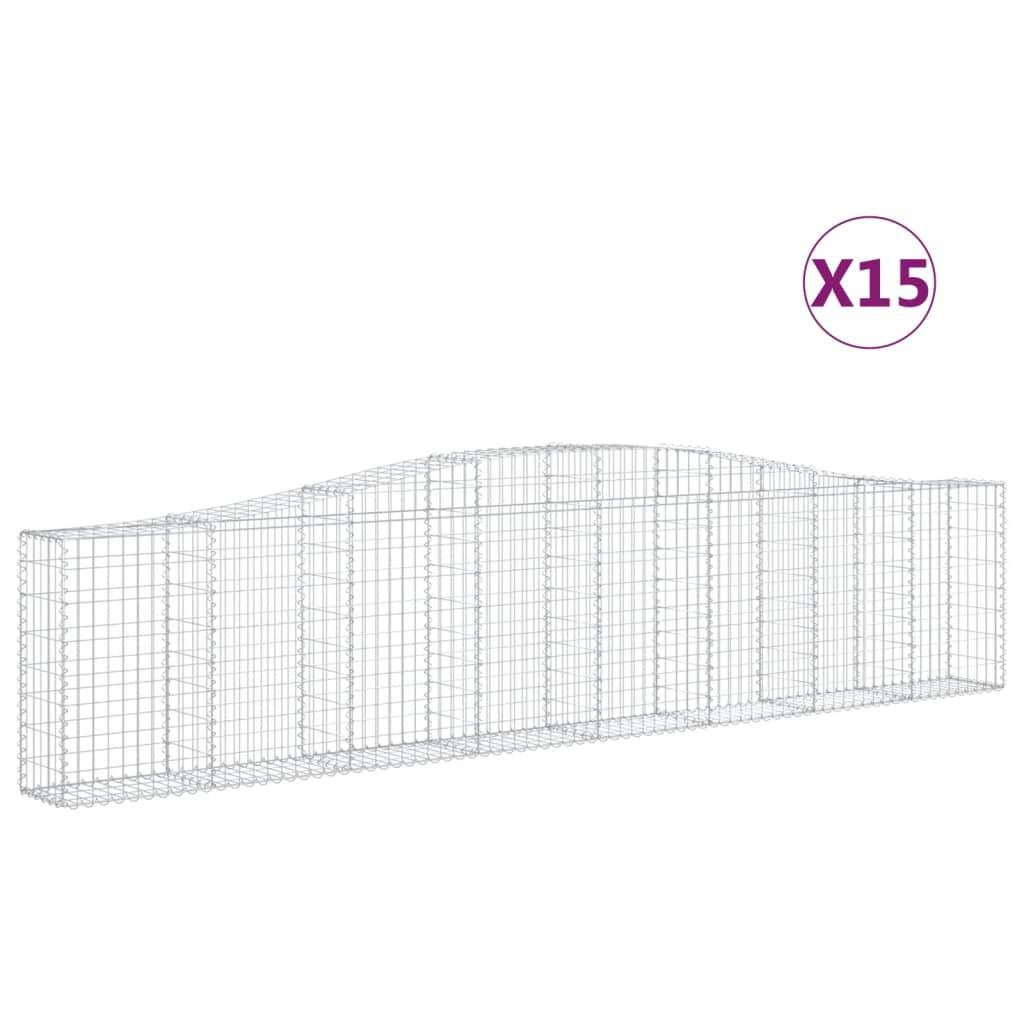 Vidaxl - Paniers à gabions arqués 15 pcs 400x30x80/100 cm Fer galvanisé vidaXL 3145822 - Image 2
