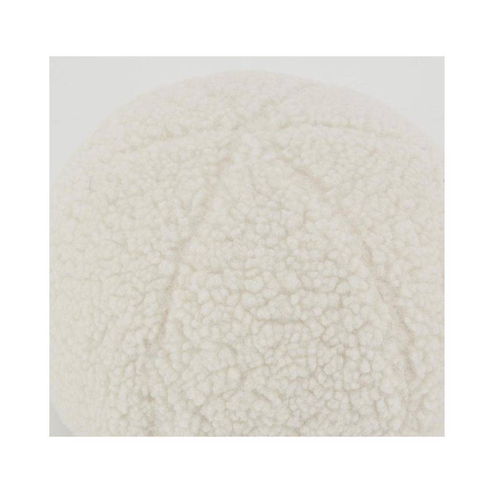 Aubry Gaspard - Coussin en bouclette blanc Boule - Image 4