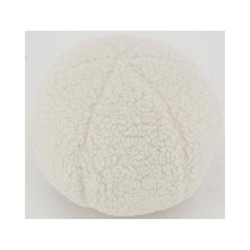 Aubry Gaspard - Coussin en bouclette blanc Boule - Image 3