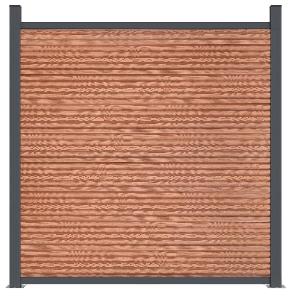 Panneau de clôture WPC aluminium marron 180 x 186 cm - PANGIVO - Image 5