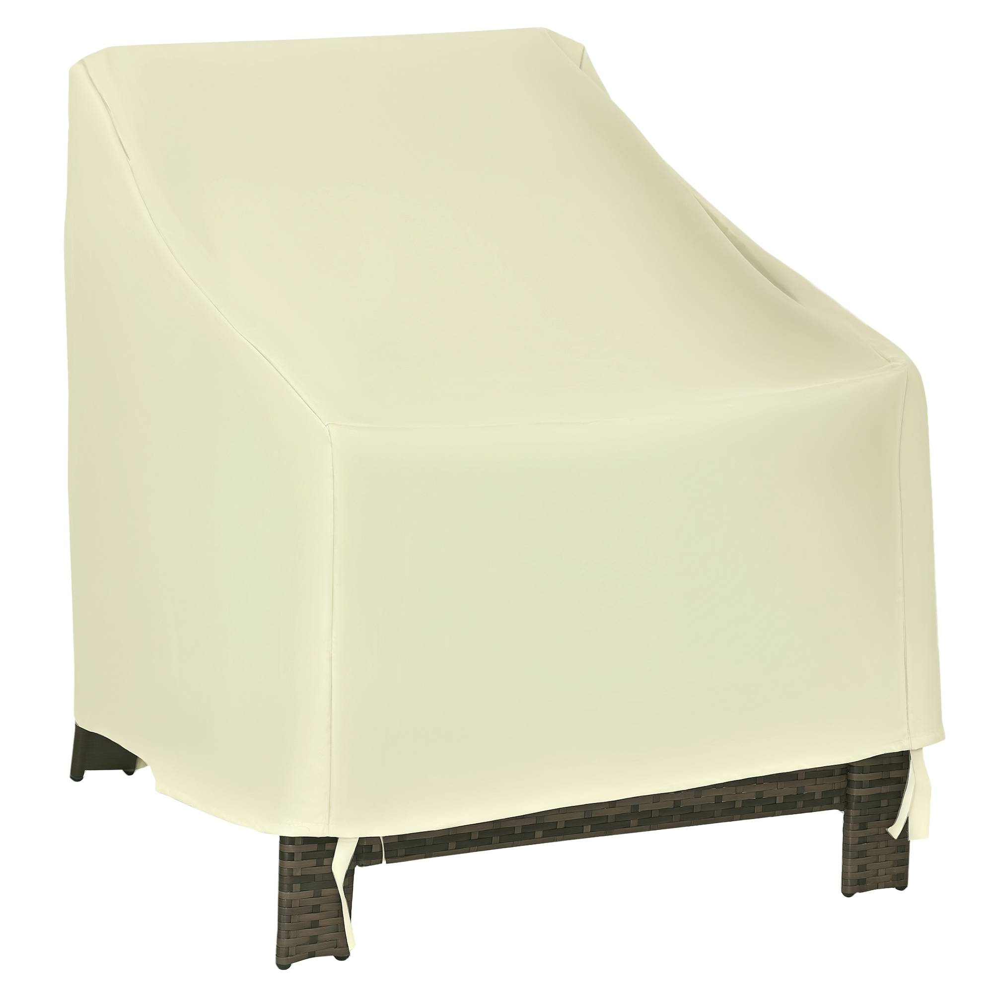 Housse de protection pour mobilier de jardin 68 x 87 x 77 cm – Housse imperméable en tissu Oxford 600D pour patio et terrasse – Beige - Image 1