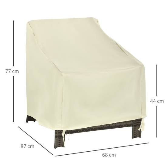 Housse de protection pour mobilier de jardin 68 x 87 x 77 cm – Housse imperméable en tissu Oxford 600D pour patio et terrasse – Beige - Image 5