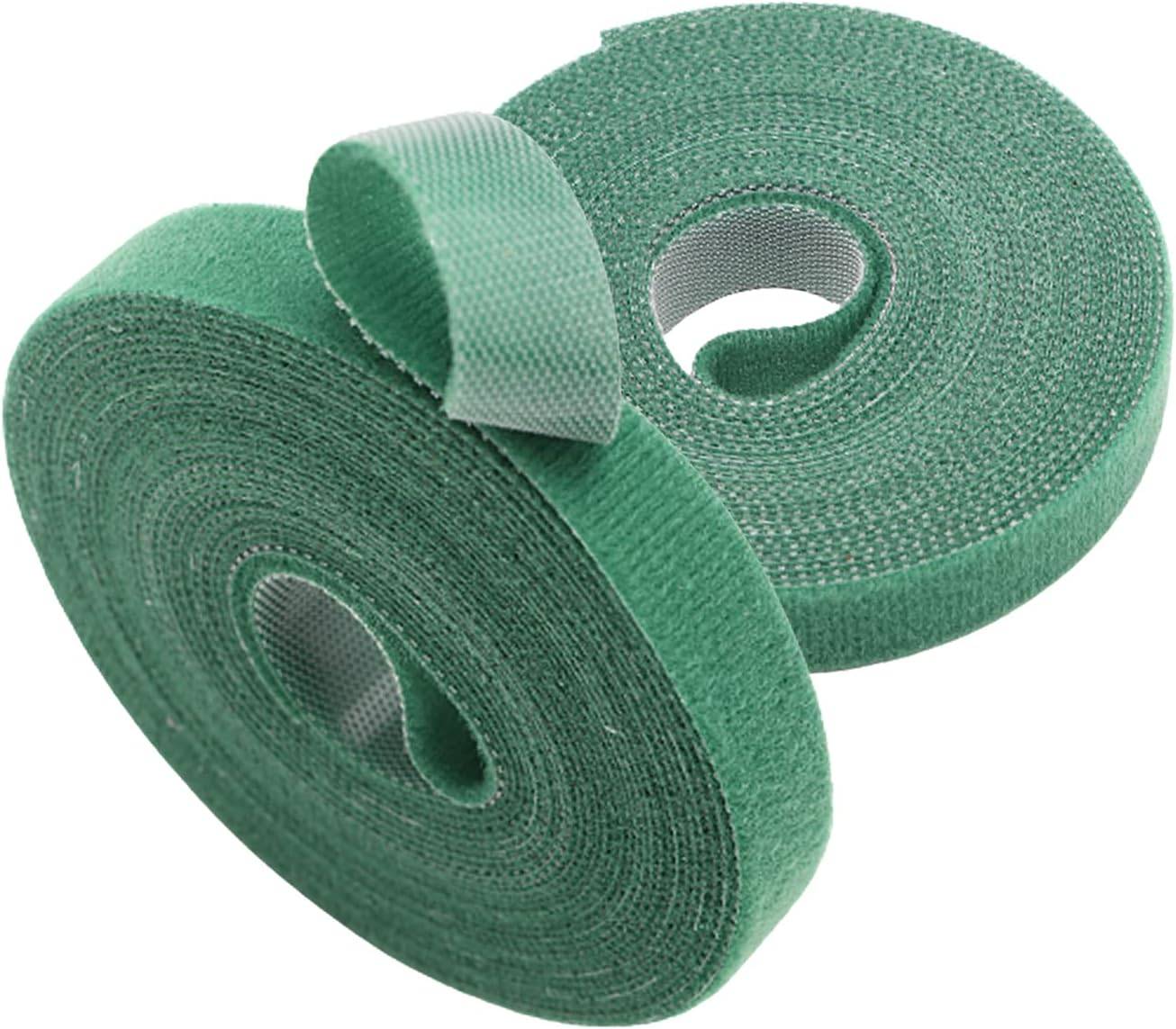 Paquet de 2 attaches pour plantes de jardin, rouleaux de ruban en nylon réutilisables pour plantes grimpantes-10mm x 5m-vert-Lytech - Image 1