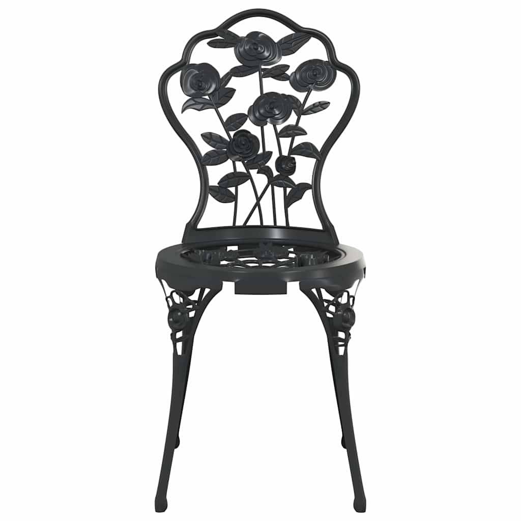 Vidaxl - Ensemble de bistro 3 pcs-Salons de jardin Aluminium coulé Noir 188586 - Image 5