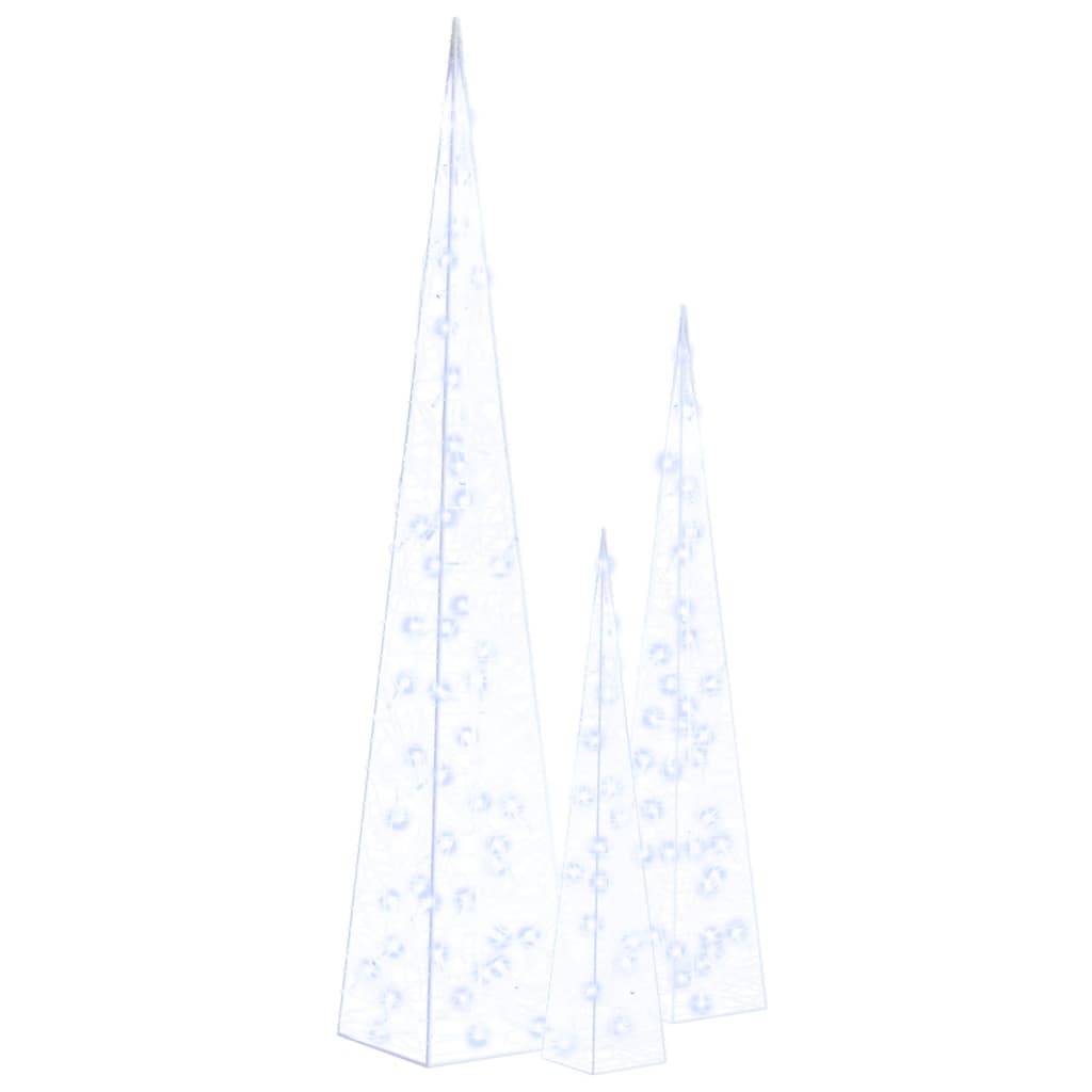 Lot 3 Cônes Lumineux Acrylique LED 8 Modes Fêtes 60/90/120cm Bleu – ComfortXL Outdoor Living - Image 2