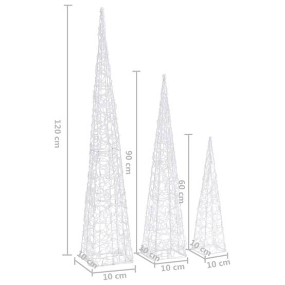 Lot 3 Cônes Lumineux Acrylique LED 8 Modes Fêtes 60/90/120cm Bleu – ComfortXL Outdoor Living - Image 8