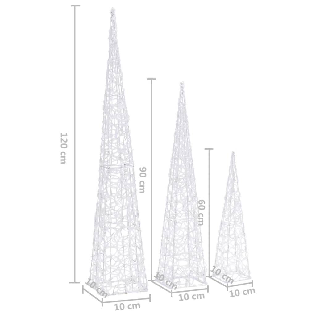 Lot 3 Cônes Lumineux Acrylique LED 8 Modes Fêtes 60/90/120cm Bleu – ComfortXL Outdoor Living - Image 8