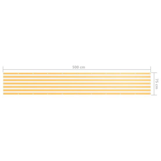 Écran de balcon Tissu Oxford Blanc et Jaune 75 x 500 cm - PANGIVO - Image 5