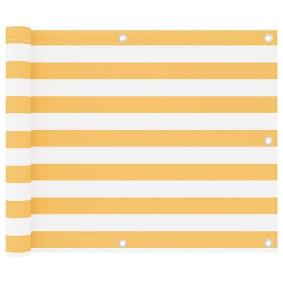 Écran de balcon Tissu Oxford Blanc et Jaune 75 x 500 cm - PANGIVO - Image 1