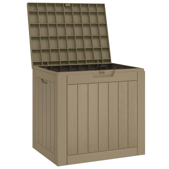 Boîte de stockage de jardin 55,5 x 43 x 53 cm pp marron clair - Image 2