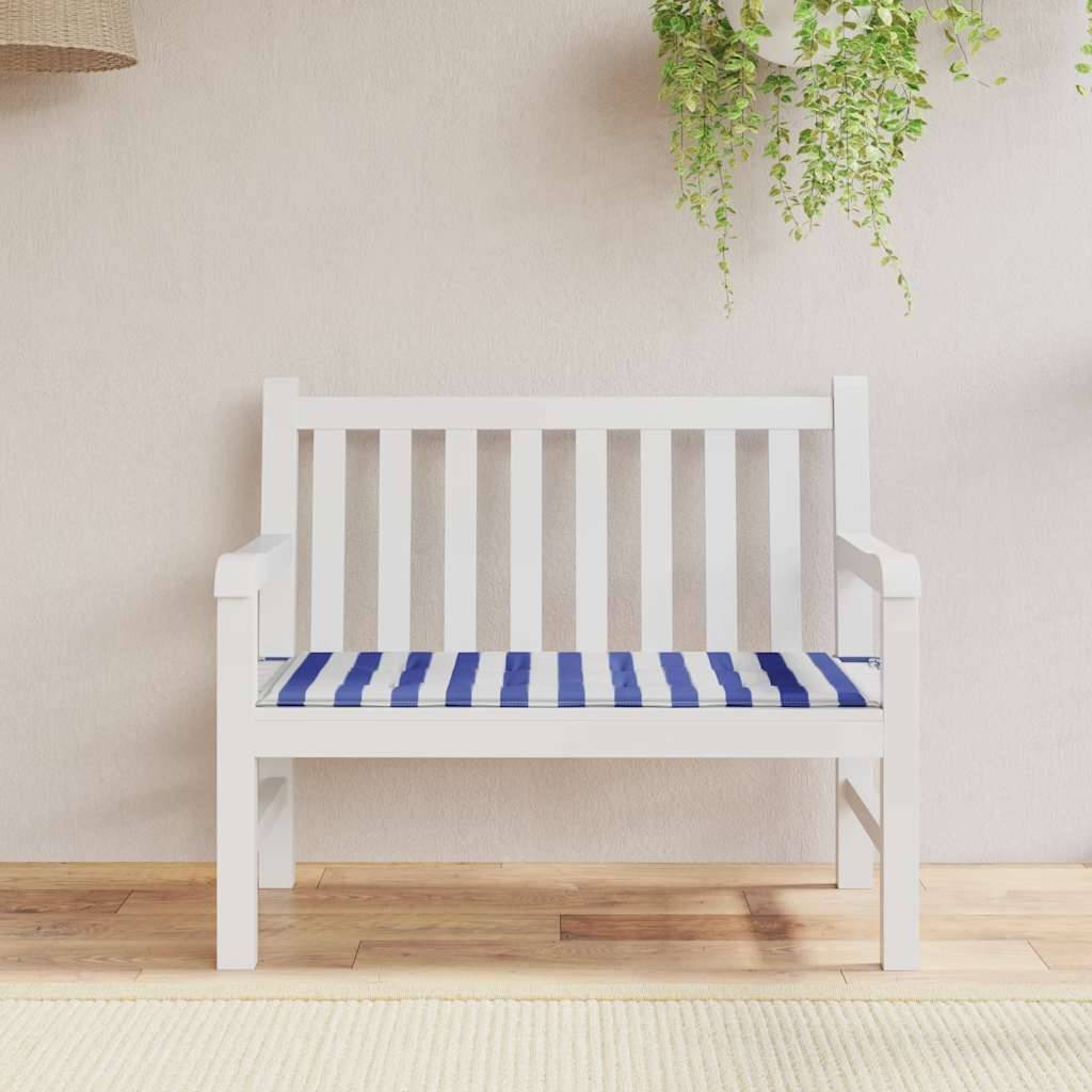 Coussin d'extérieur | Coussin de banc de jardin rayures bleues et blanches 120x50x4cm Maison Chic - Image 2
