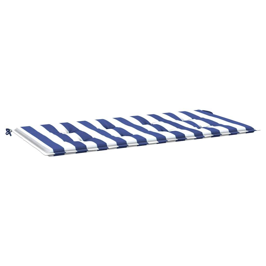 Coussin d'extérieur | Coussin de banc de jardin rayures bleues et blanches 120x50x4cm Maison Chic - Image 1