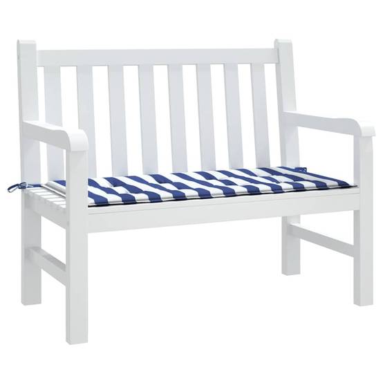 Coussin d'extérieur | Coussin de banc de jardin rayures bleues et blanches 120x50x4cm Maison Chic - Image 3