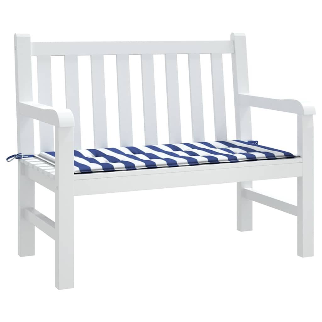 Coussin d'extérieur | Coussin de banc de jardin rayures bleues et blanches 120x50x4cm Maison Chic - Image 3