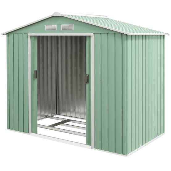 Abri de Jardin 2,5 m² Remise à Outils avec Fondation Porte Verrouillable en Tôle d'Acier - Image 2